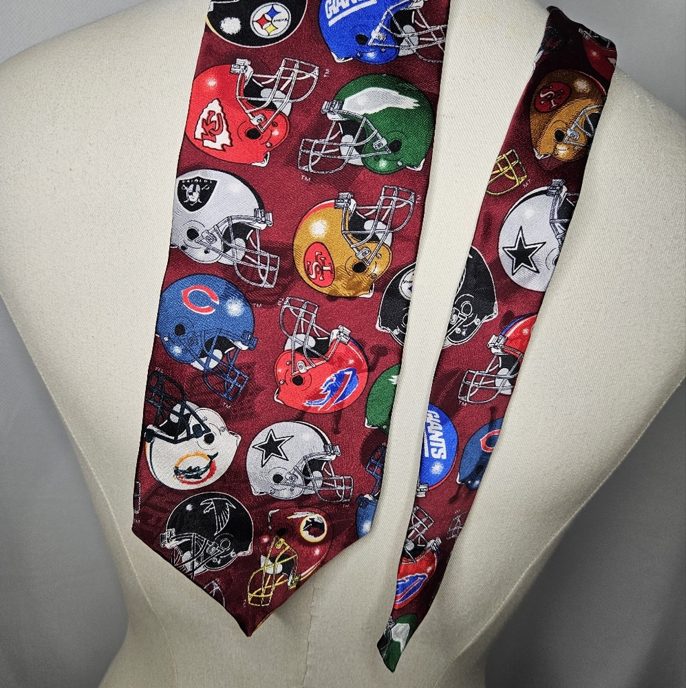 NFL Team Helmets Burgundy Tie